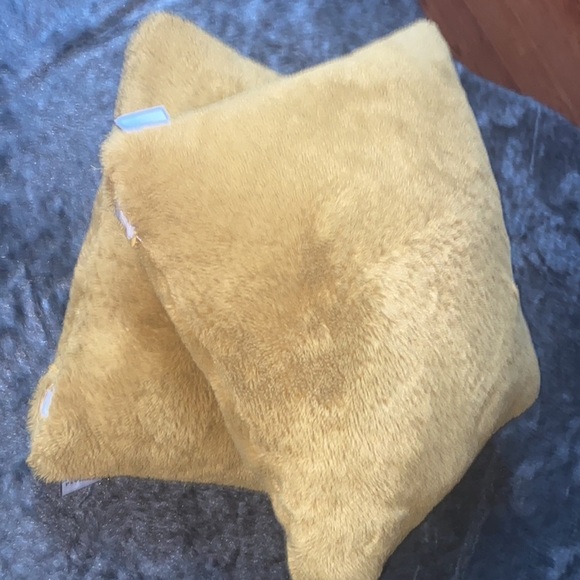Pavilion mustard yellow decorative fuzzy throw pillows set of 2 - Picture 7 of 8